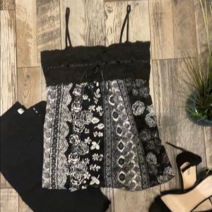 Black white dress tank